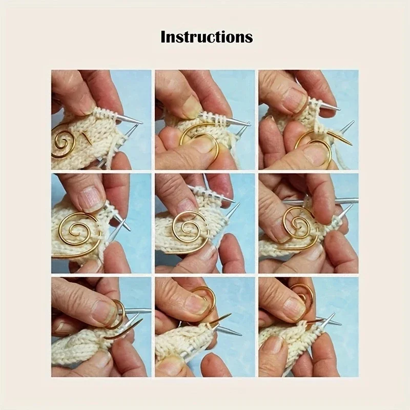 Spiral Knitting Needle Safety Fasteners Stainless Steel Knitting Needle