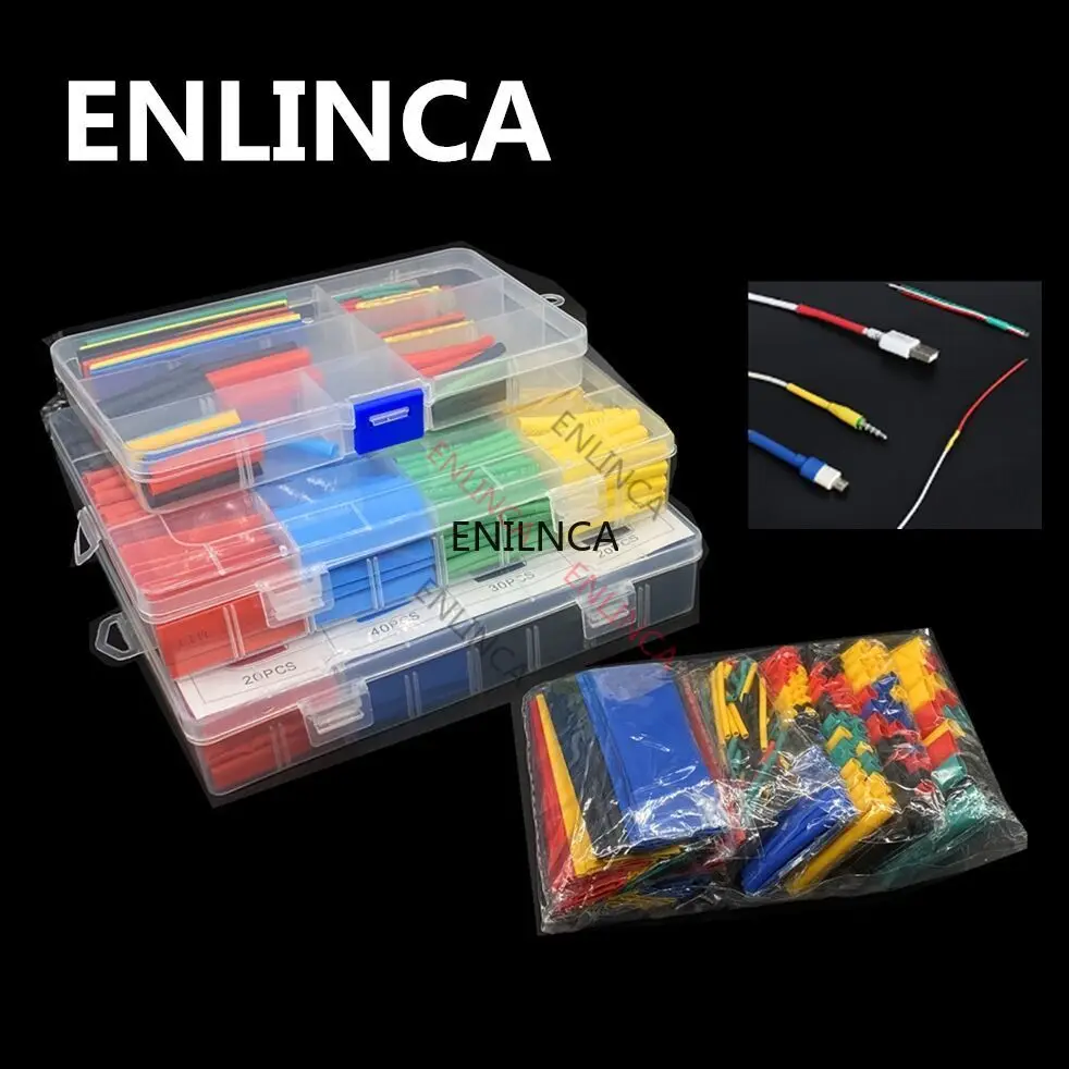 Heat Shrink Tubing 164-780pcs/Box Set Polyolefin Shrinkable Wire Cable Insulated Sleeving Electronic Parts shrink wrapping