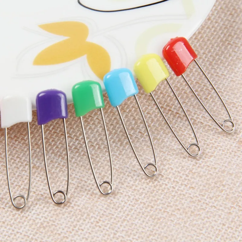 10/20Pcs 플라스틱 머리 안전 핀 5.4cm 안전 잠금  천 기저귀 기저귀 핀 버클 DIY 바늘 핀 바느질 용품