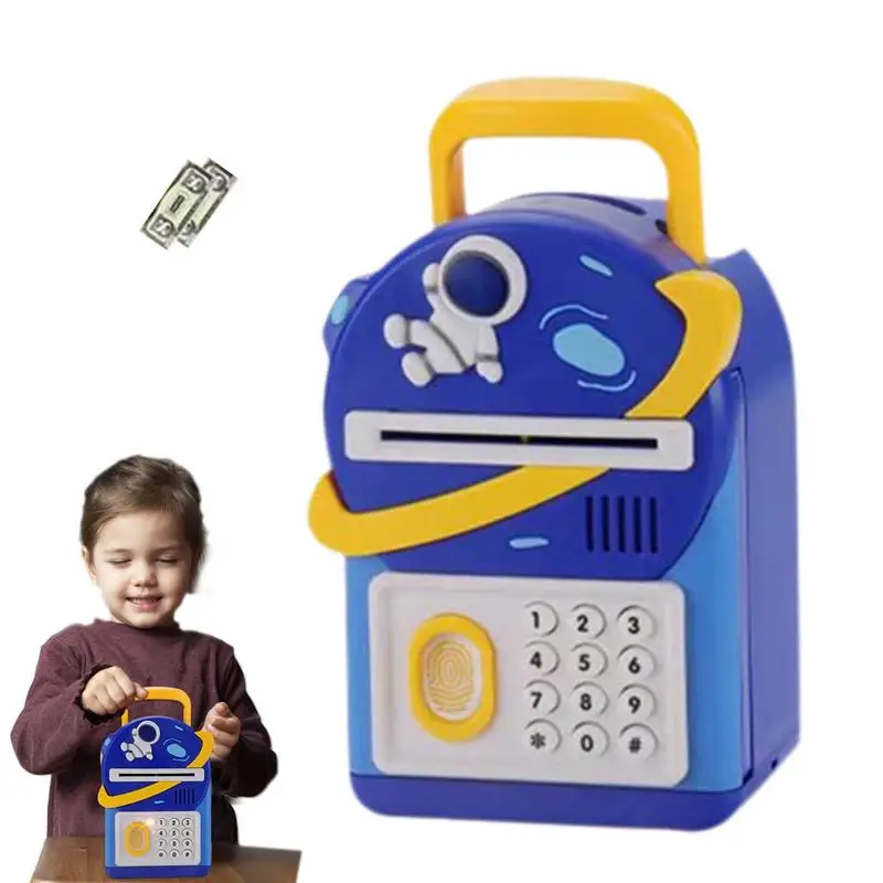 

Cash Bank For Kids Automatic Coin Bank Money Saving Box Interactive Early Education Toy Blue Money Saving Toys With Music For
