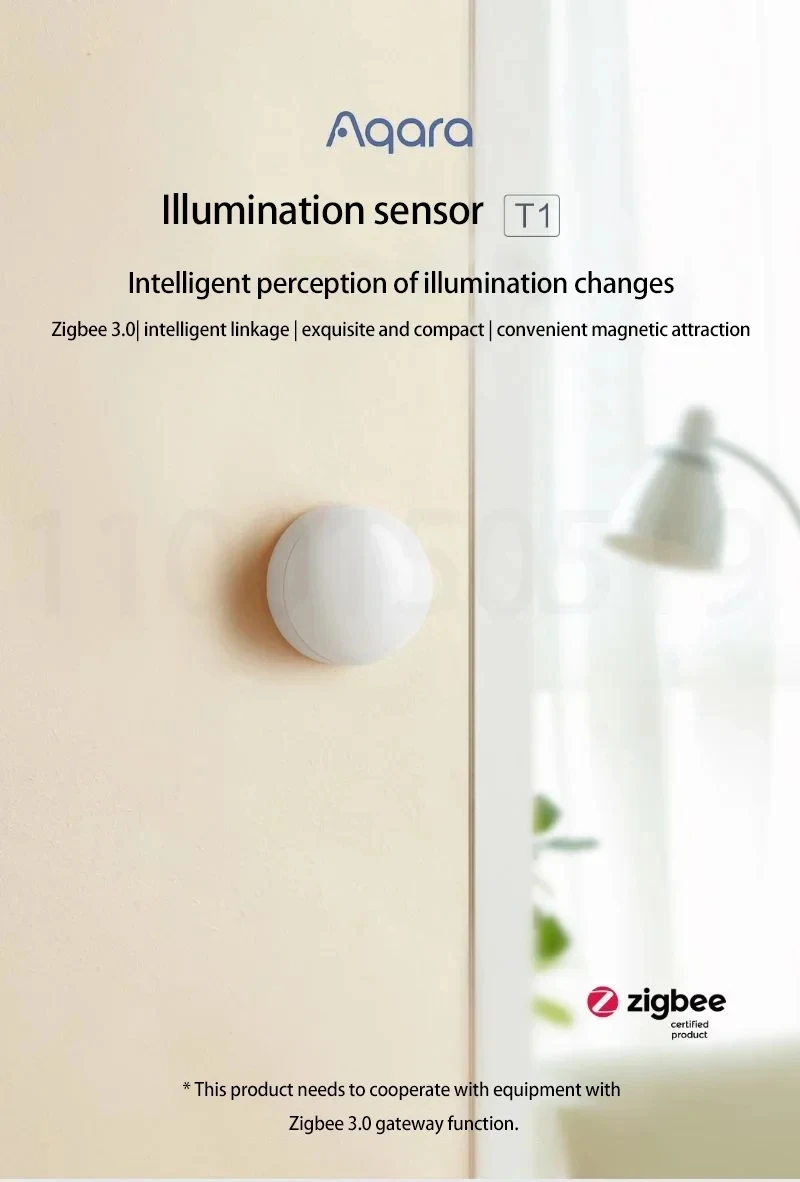 Sensor de Brilho Aqara Zigbee 3.0 Casa Inteligente Detector de Luz Controle App por Aqara Home Homekit Automação t1 - Image 5