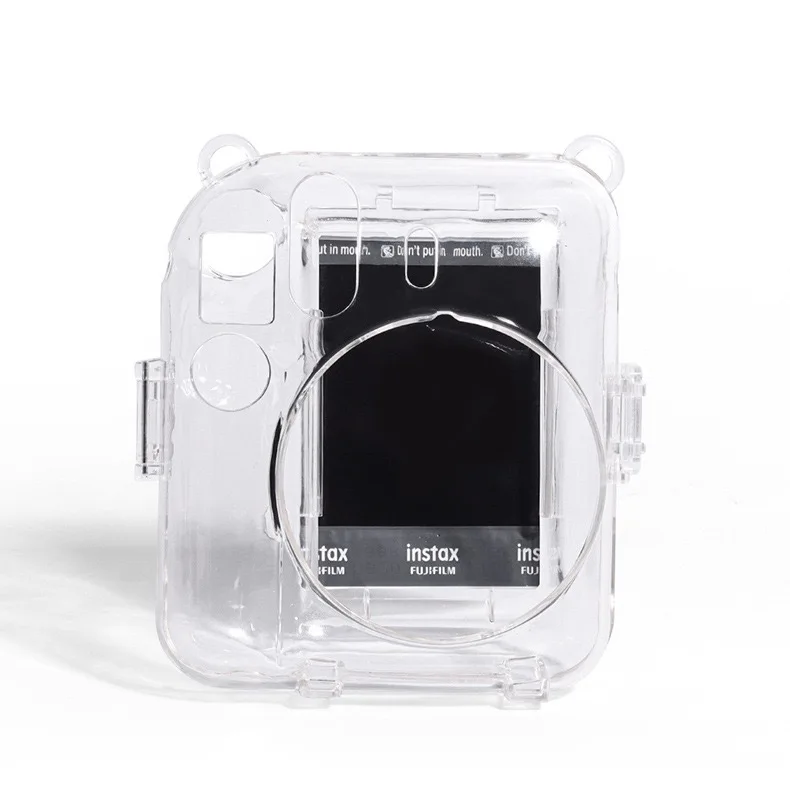 Camera Case For Fujifilm Instax Mini 12 Transparent Camera Case Protective Carry Bag Cover with Shoulder Strap Storage Bag