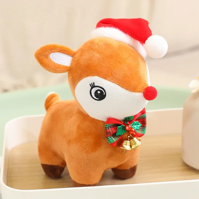 20cm Cute Christmas Series Dolls Christmas Tree Old Man Christmas Tree Deer Toy Snowman Deer Toy Boy Girl Christmas Gift 2