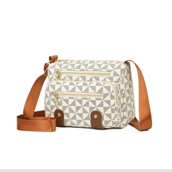 Multi - Color Geometric Crossbody Bag with Adjustable Strap - Versatile and Lightweight Purse (W72 -white)