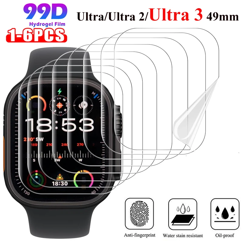 Soft TPU Clear Protective Film for Apple Watch 49mm - Hydrogel Screen Protector Accessories