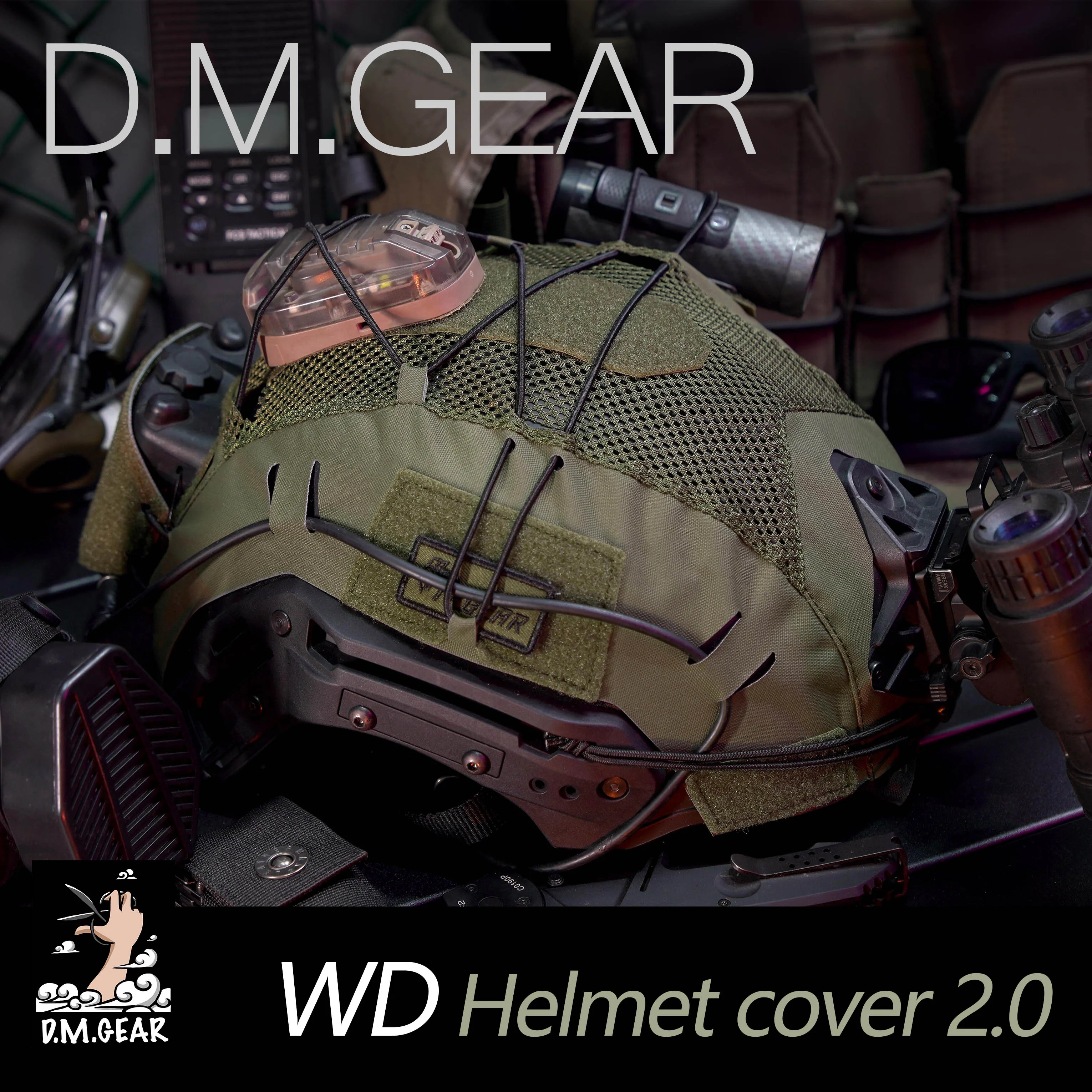 

DMGear Maritime Helmet Cover Wendy 2 Tactical Mesh Helmet Protective Gear Military Airsoft Hunt Equipment Multicam Ranger Green