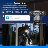 Caméra 4G avec carte SIM 12MP 6K Trois objectifs Trois écrans Moniteur Vision nocturne Protection de sécurité V380 Pro PTZ Vidéosurveillance 5