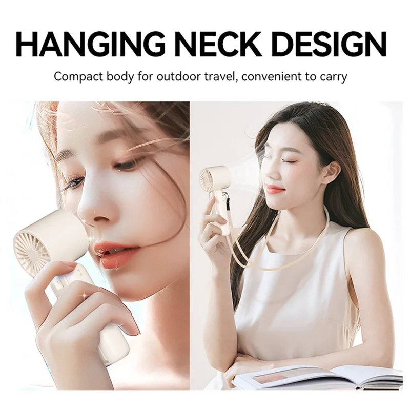 B89B-Ice Compress Mini Fan Cooling Handheld Fan Mini Folding Digital Display Mute Desktop Fan Ice Compress Neck Fan