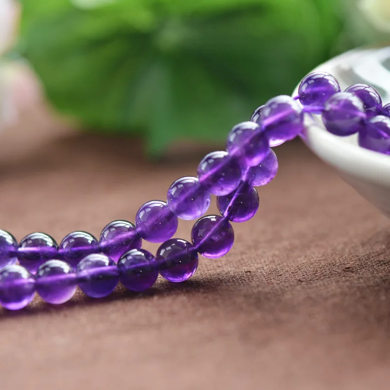 

Joanlyn Full Strand Grade AAA Natural Uruguay Amethyst Beads 4mm-10mm NOT Dyed Smooth Polished Round 15 Inch AT06