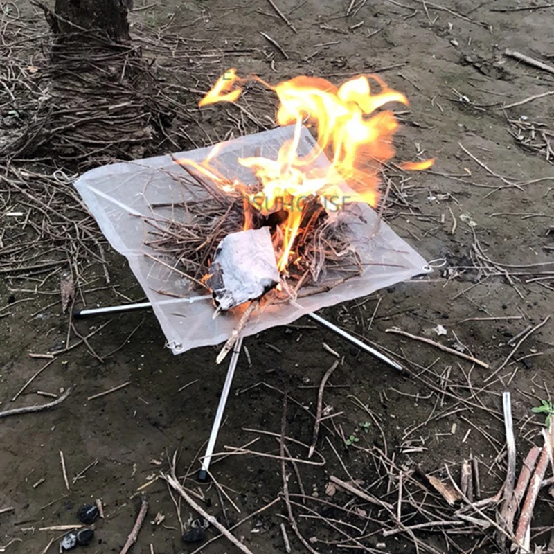 Nordic Stainless Steel Fire Pits for Outdoor Heater Campfire Stand Portable Household Courtyard Winter Folding Barbecue Grill