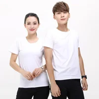 Polyester Sublimation Blank White T-Shirts for Man Women Kids Casual Short Sleeve Summer Tops Tee Shirts 2