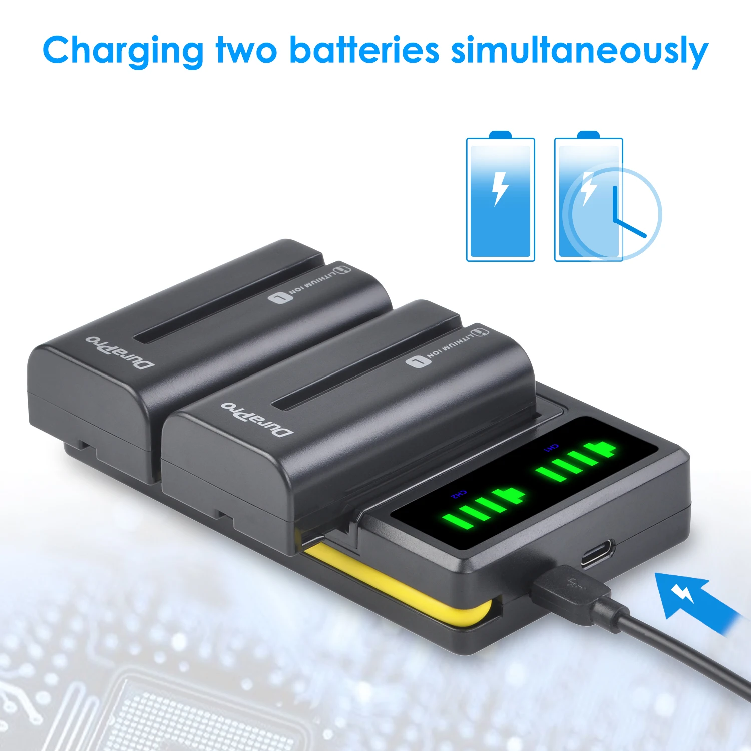 Camera Battery DuraPro 2600mAH NP-F550 NP-F570 Camera Battery + LED USB Dual Charger for Sony CCD-RV100 CCD-TR517 CCD-TR516 for LED Video Light