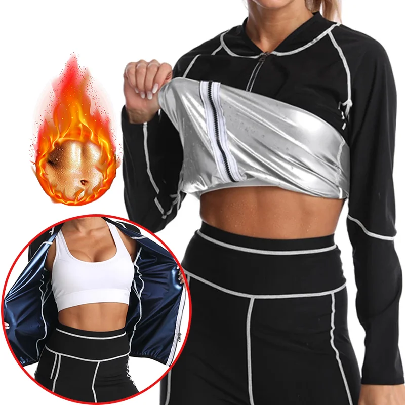 Sauna Suit Women Gym Clothing Coat Pants for Sweating Weight Loss Sports Active Wear Slimming Tracksuit Fat Burning leggings Best Sellers In Sports & Entertainment