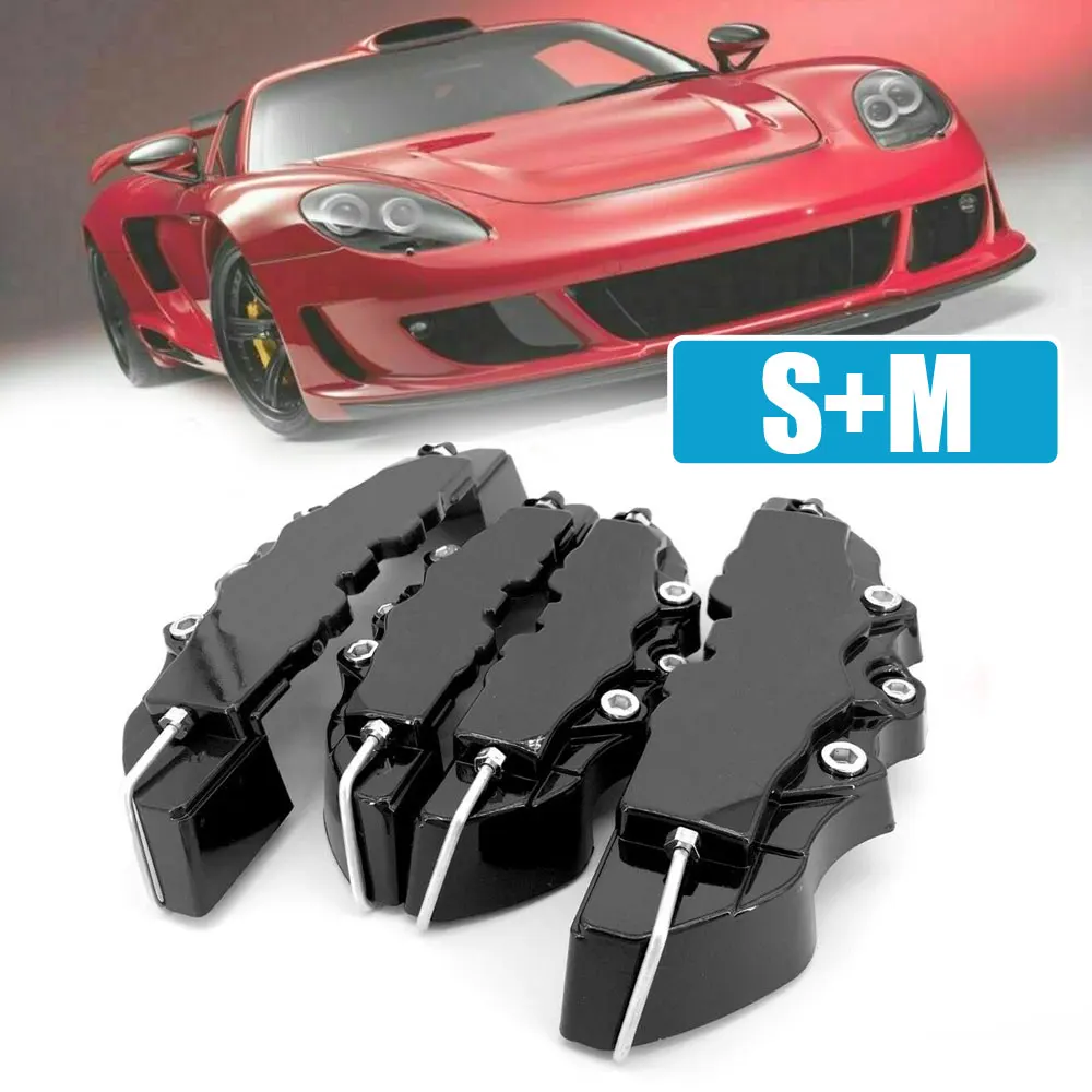 4PCS Car 3D Disc Brake Caliper Covers Front & Rear Accessories Universal Car Decoration car brake caliper covers