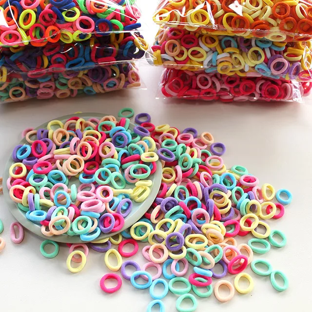 100/300/500 قطعة العصابات الشعر للأطفال الملونة النايلون Scrunchie العلاقات الشعر شريط مطاطي الاطفال مطاطا الدوريات فتاة إكسسوارات الشعر 1