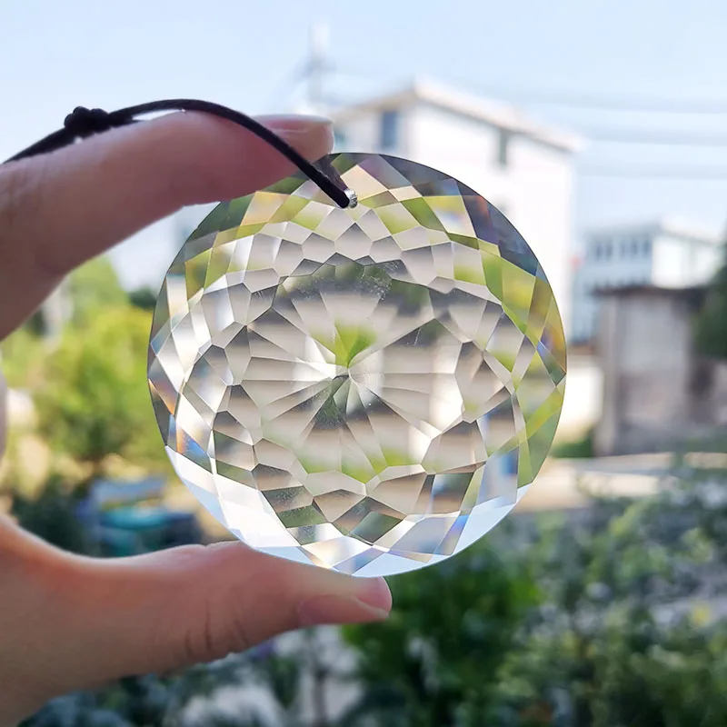 60/76mm Crystal Chandelier Prism Crystals Suncatcher Glass Hanging Pendant DIY Craft Home Garden Decor Ornament Sun Catchers