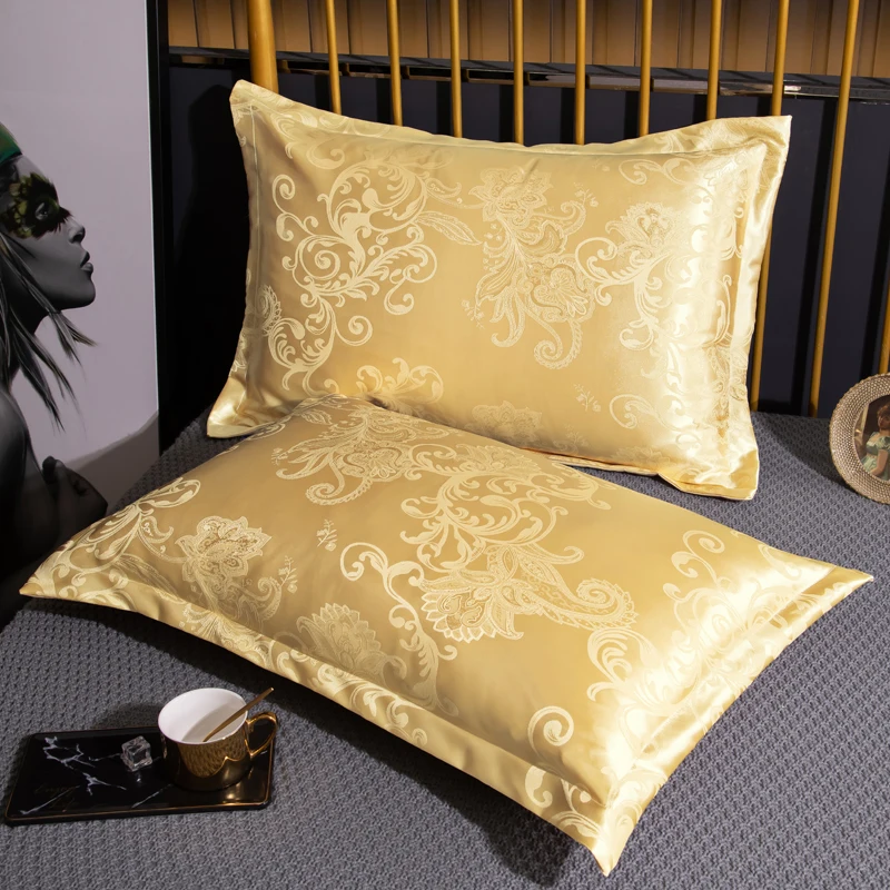 Kuup Satin Jacquard Cool Summer 120/150/180Cm Long Pillowcase Embossed Pillow Case Cover Luxury Satin Fabric Home Textile 1pcs