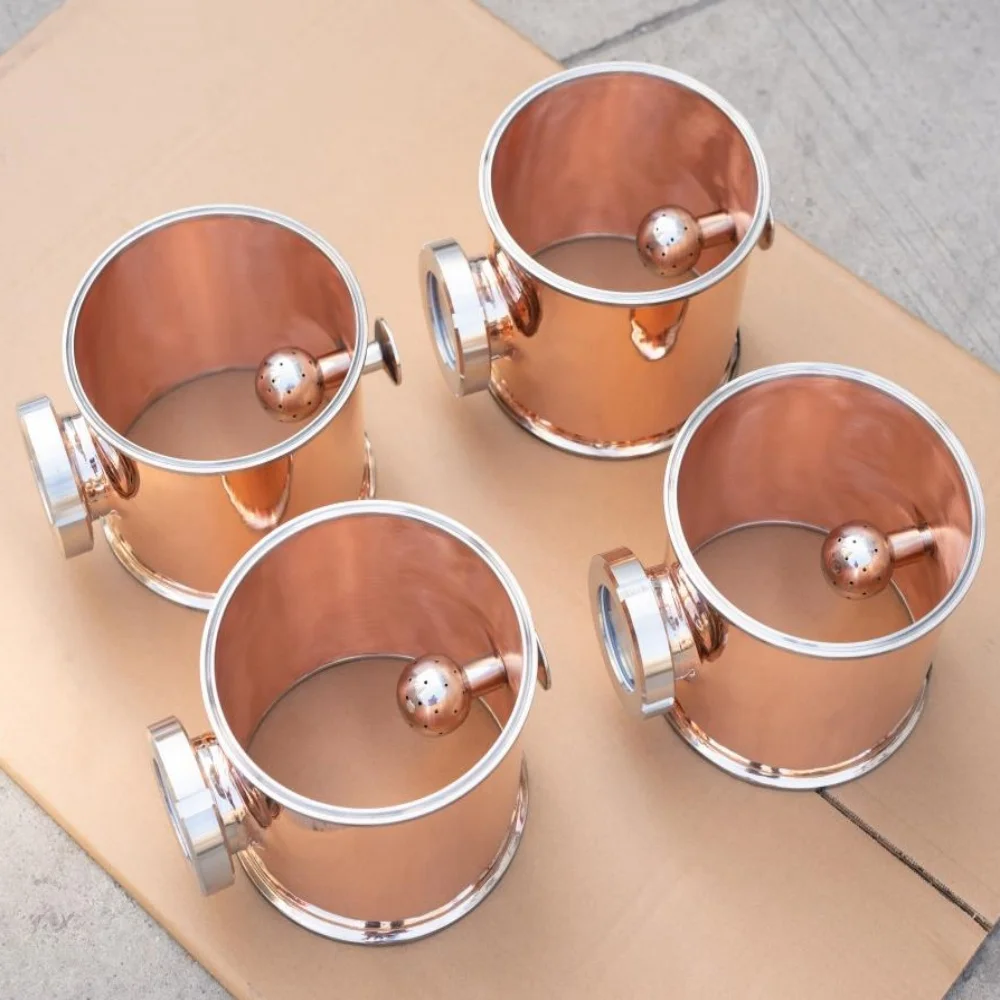 4"(102mm)OD119mm Copper Column For Distillation Column Home Distillation,Reflux Column,With Cleaning Ball.Height-150mm