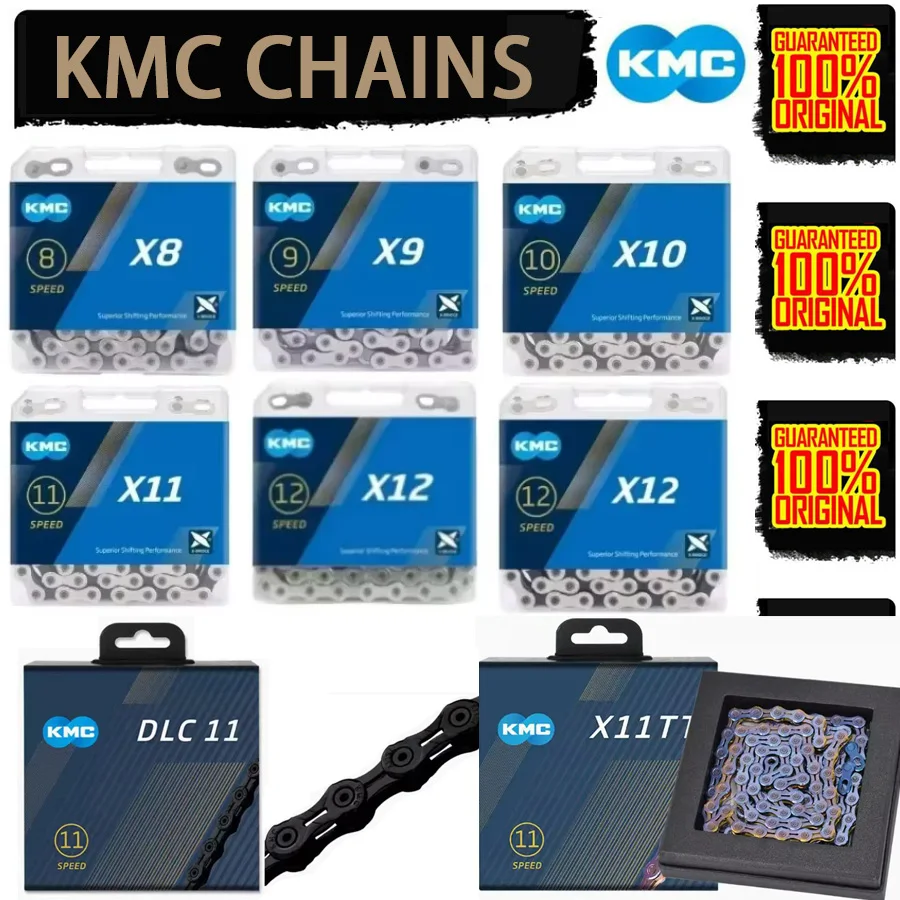 Bicycle Chain KMC Bicycle Chain X8 X9 X10 X11 X12 Road MTB 8 9 10 11 12 Speed 116 118 126L for Shimano Sram Parts
