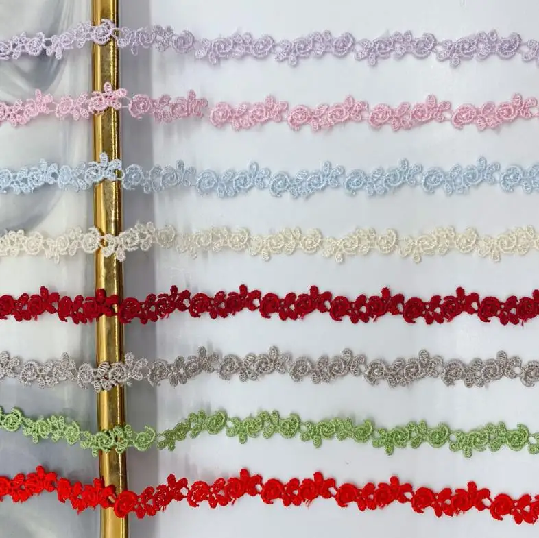 13 Meters/lot 1cm Flower Embroidered Lace Trim Lace Fabric Handmade DIY Sewing Craft For Costume Decoration lace ribbon lace fabric lace accessories lace decoration