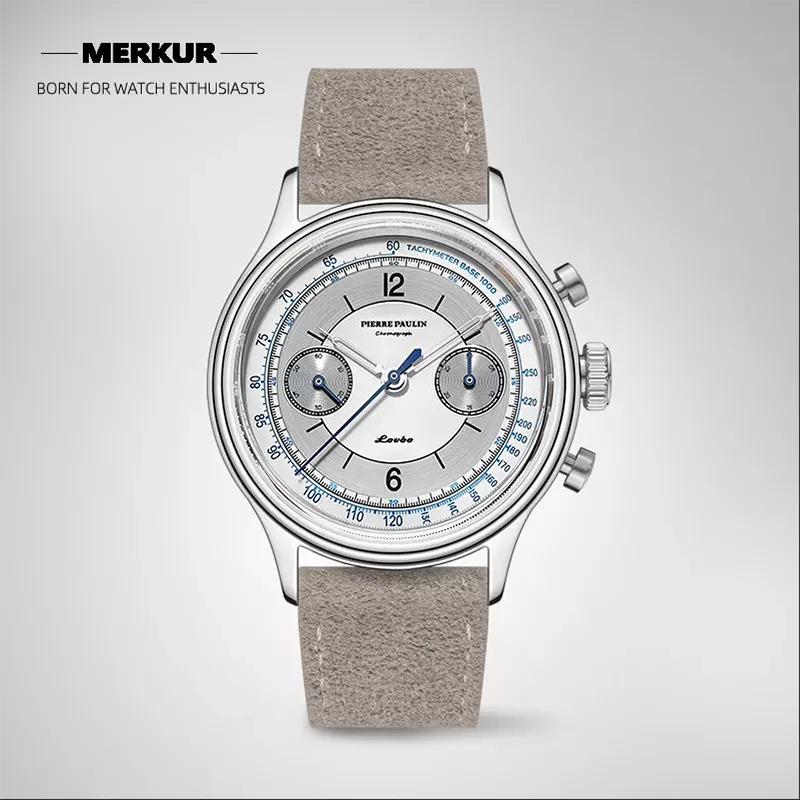 Pierre Paulin Business LEVEE series Handwinding Watch Sector Dial Mechanical Chronograph ST1901 Vintage Casual Watch Men chinese original merkur handwinding mechanical silver dial silver index retro dress watch leather часы мужские наручные