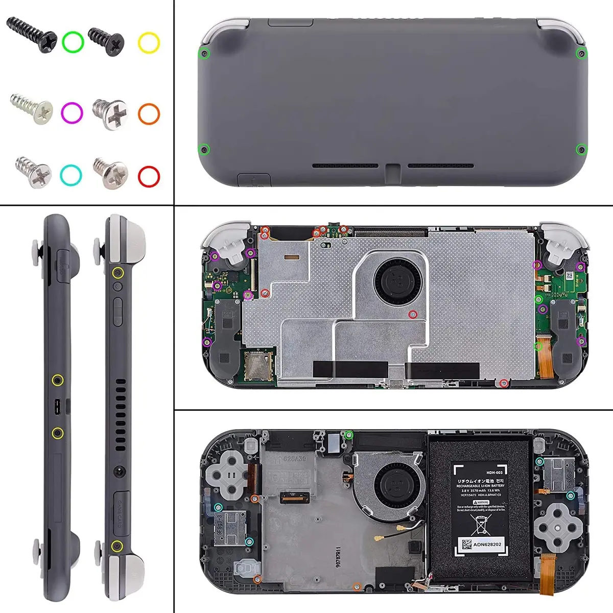 eXtremeRate Replacement Handheld Controller Housing Custom Shell with Screen Protector & ABXY Buttons for Nintendo Switch Lite — view 6