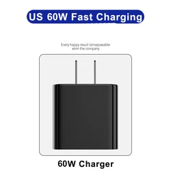 High - Speed 60W USB - C Charger with Travel Adapter and Fast Charging Cable - Only US Charger