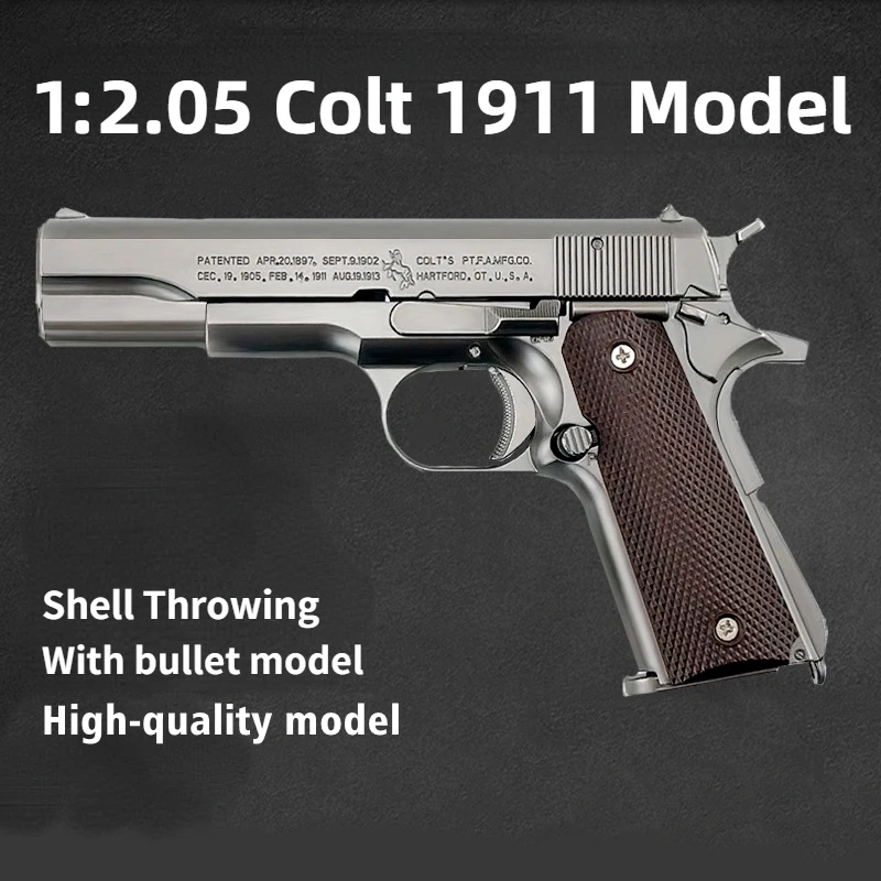12.05 Colt 1911 Pistol Model Fake Gun Toys Miniature Model Keychain Full Metal Shell Alloy NO