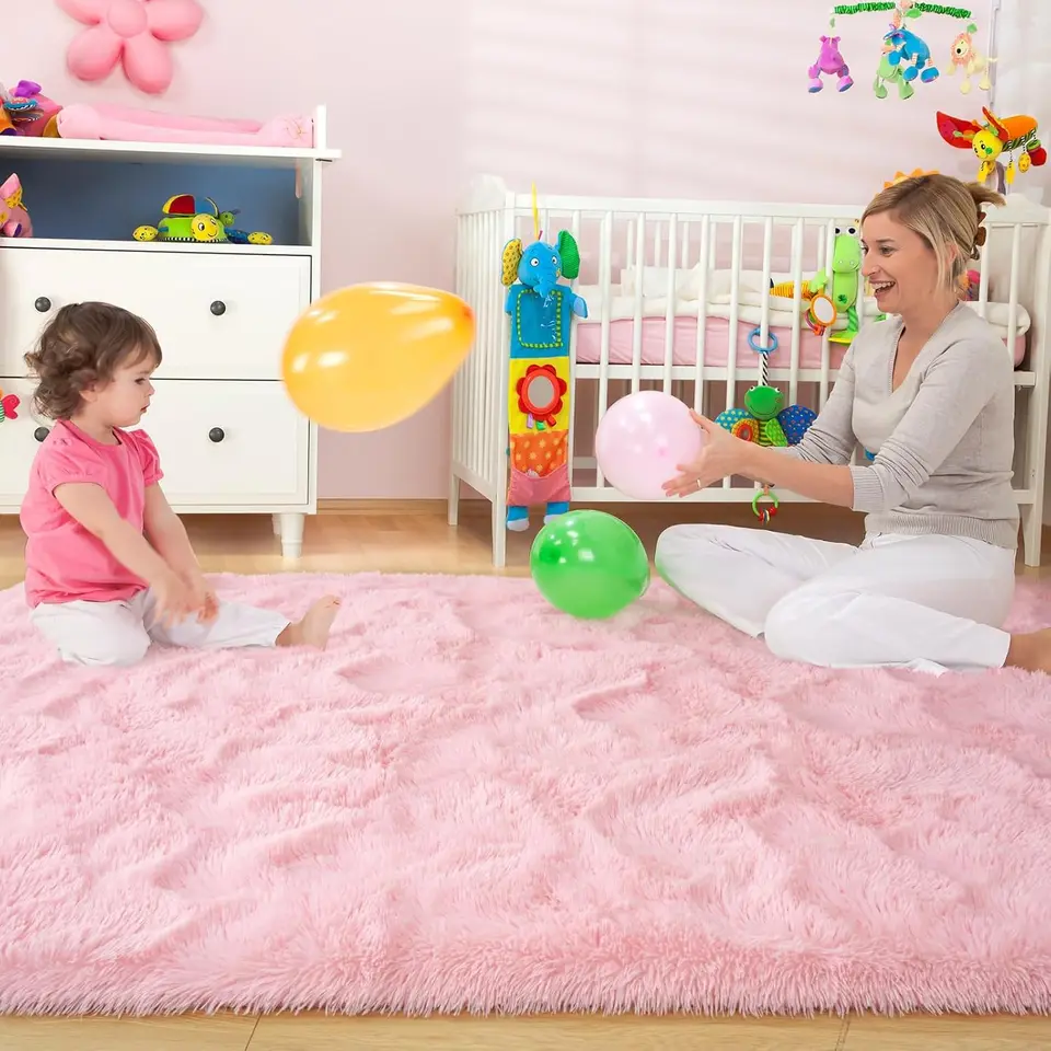 Soft Pink Shag Area Rugs for Cozy Spaces