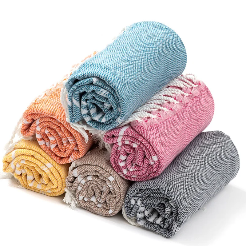 Turkish Striped Bath Towel Oversized Beach Towel With tassels Super Absorbent Soft and Easy Care100% Cotton Suitable for travel 3