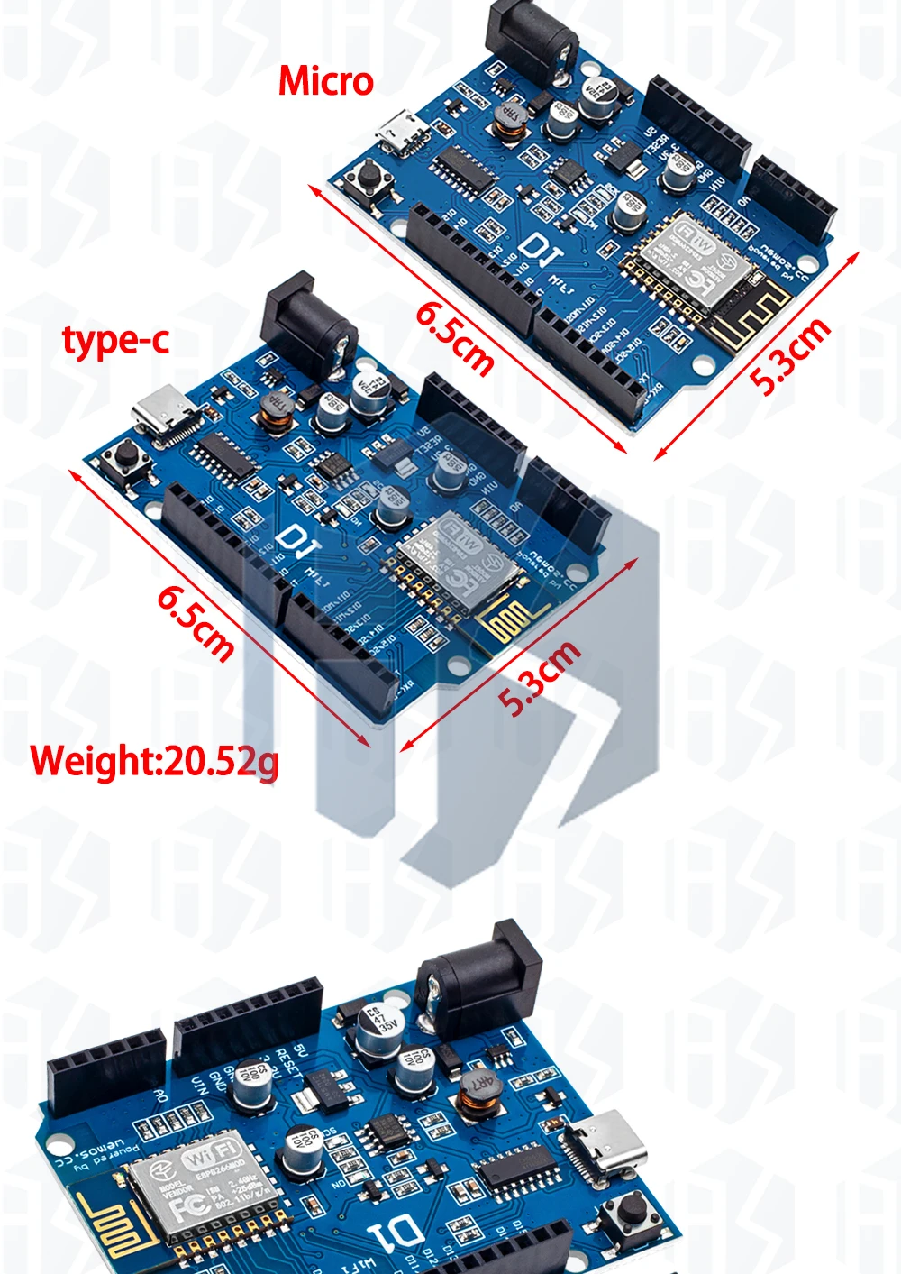 für WeMos D1 Mini Development Board, WiFi, ESP8266, ESP-12E, WiFi, FÜR Uno basierend, ESP8266, Shield D1 FÜR UNO – Detail 7