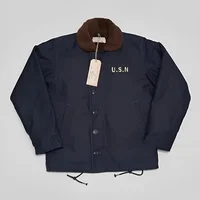 BOB DONG 1940's N-1 Deck Jacket Vintage Military Style Warm Wool Lining Men's Outerwear 2