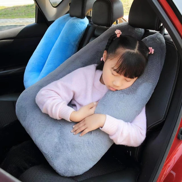 Almohada de coche en forma de U para el cuello, cojín para dormir, cuerpo  fijo, viaje largo, Relax, comodidad, tiro suave, invierno, peluche cálido  para niños - AliExpress