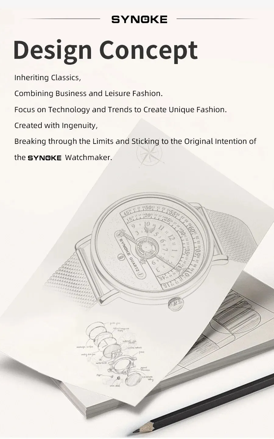 S868e52e74ea14e6e845ce25e47343df20 Fashion Men Quartz Wristwatch Business New Star Moon Concept Black and White Watch Calendar Half Wheel Time Display Creative Mallzona