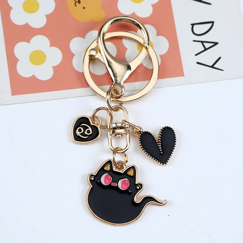 Portachiavi Gatto fantasmino e diavoletto Nero 6 Black Ghost Cat Keychain _03