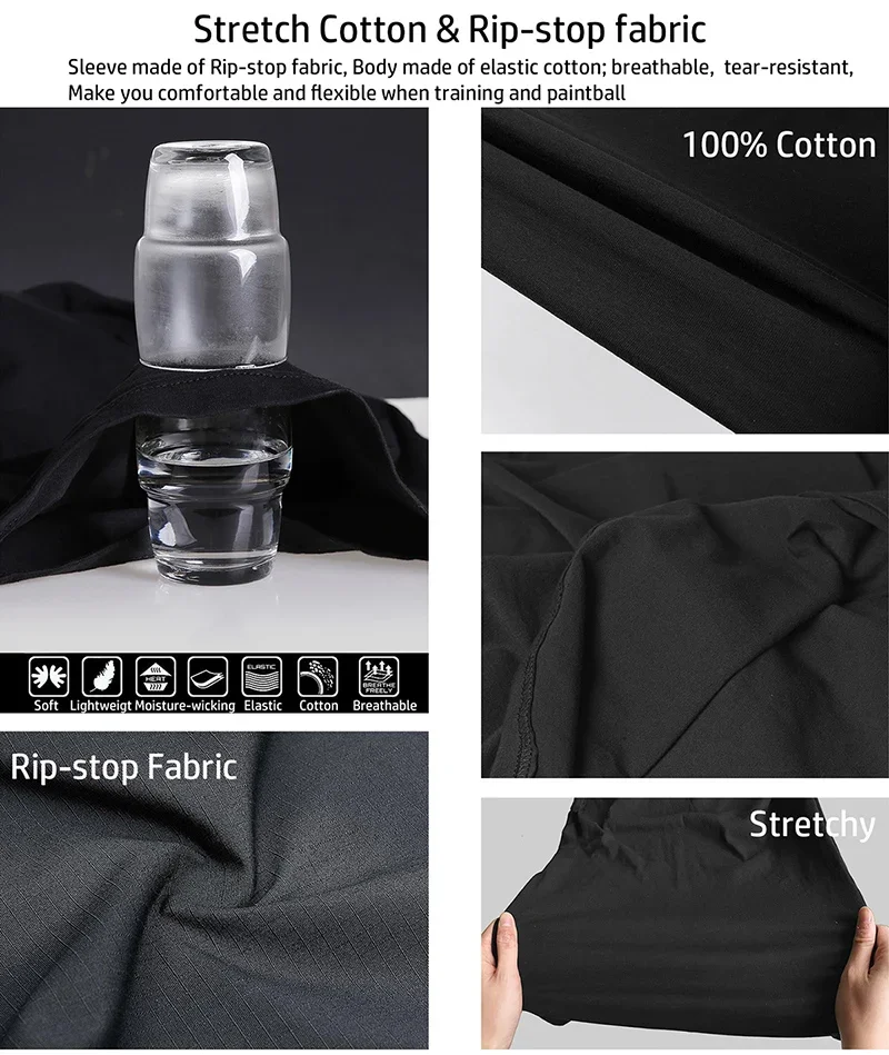 Summer Short Sleeve Combat Shirts Men 1/4 Zipper Cotton Tactical T Shirt Hiking Outdoor Training Shirts Wear Resistant Tops 2