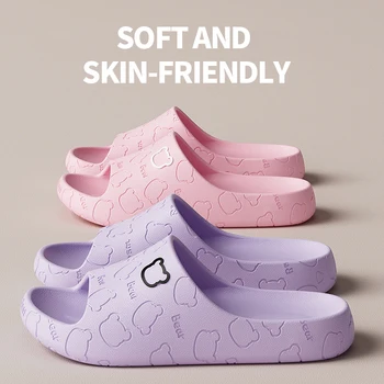 Summer EVA Slippers for Women & Men - Non-Slip Bathroom Slides, Soft Thick Sole Couple Sandals for Indoor/Outdoor Wear 1