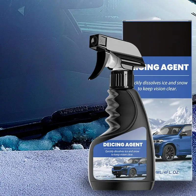 Windshield Defroster Spray Fast-Acting Windshield Deicer Car Defroster Spray 120ml Car Window Cleaner Winter Accessories