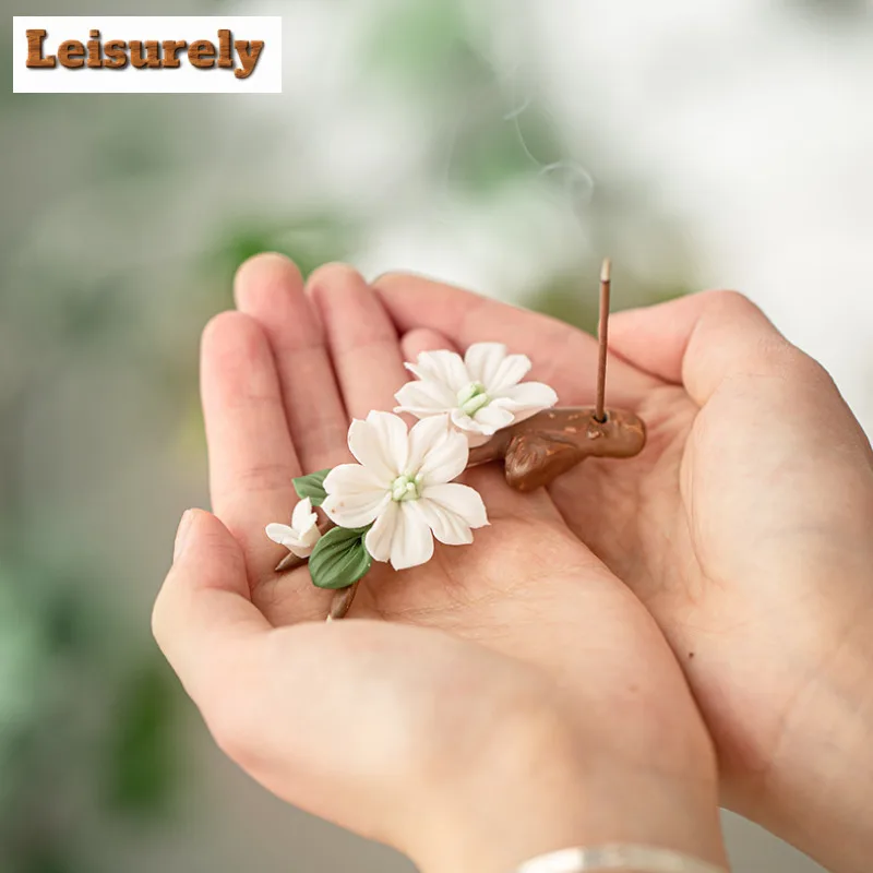 Apple Flower Fragrance Plug In Home Creative Ceramic Thread Sandalwood Incense Burner Living Room Tea Table Teahouse Ornament