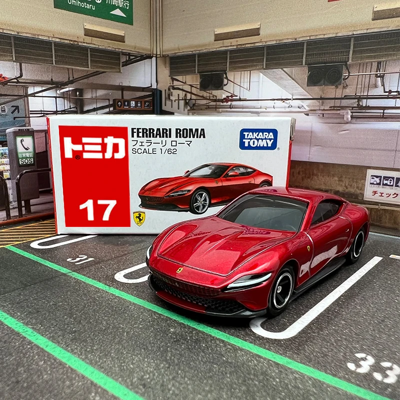 TOMY Alloy Car 17 Ferrari Roma ROMA Sports Car Small Car Model Collection Ornaments Children's Gifts