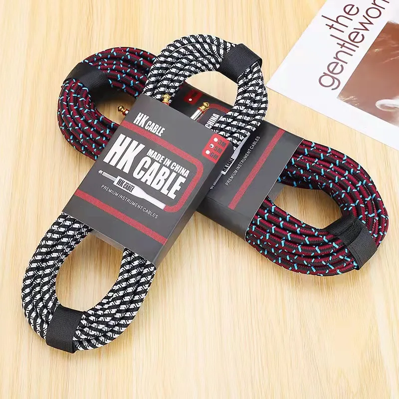 일렉트릭 기타 케이블 와이어 코드 소음 차폐베이스 케이블 없음 기타 앰프 액세서리 용 순수 구리 오디오 케이블 3/5/10m