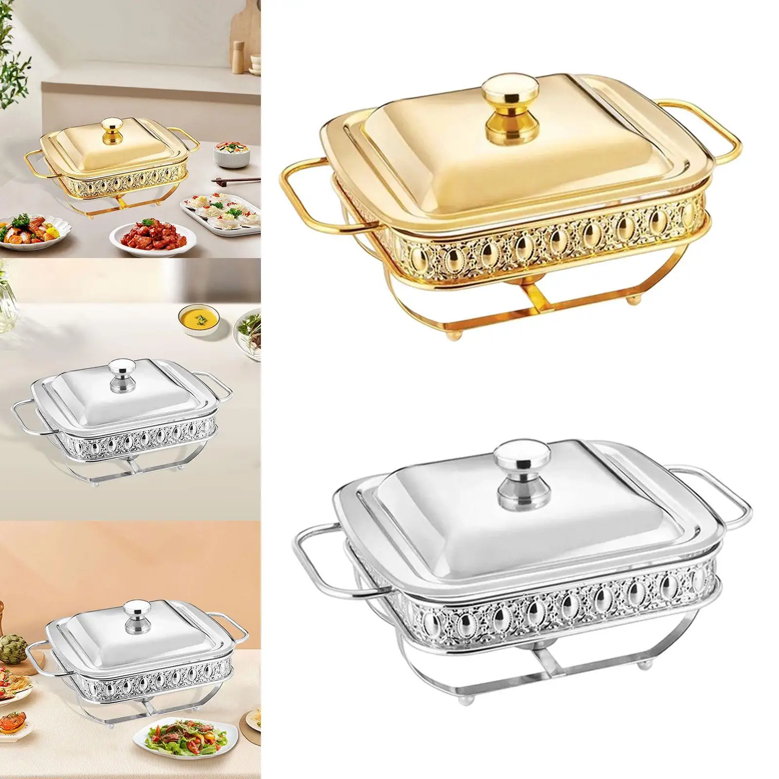 Stainless Steel Chafing Dish Food Warming Tray for Banquet Wedding Dinners 4
