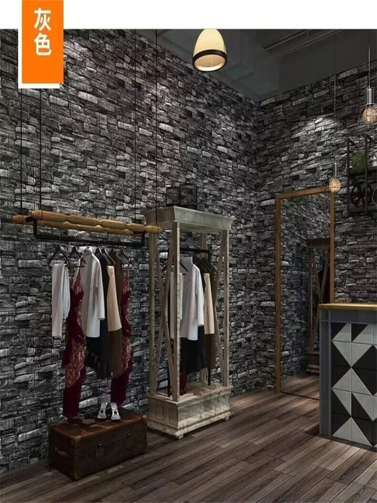 10Pcs 3D Brick Wall Sticker Foam Self Adhesive Wallpaper Panel Home Decor Living Room Bedroom House Bathroom Waterproof