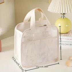 Versatile Mesh Design Travel and Cosmetic Organizer Bag (WHITE)