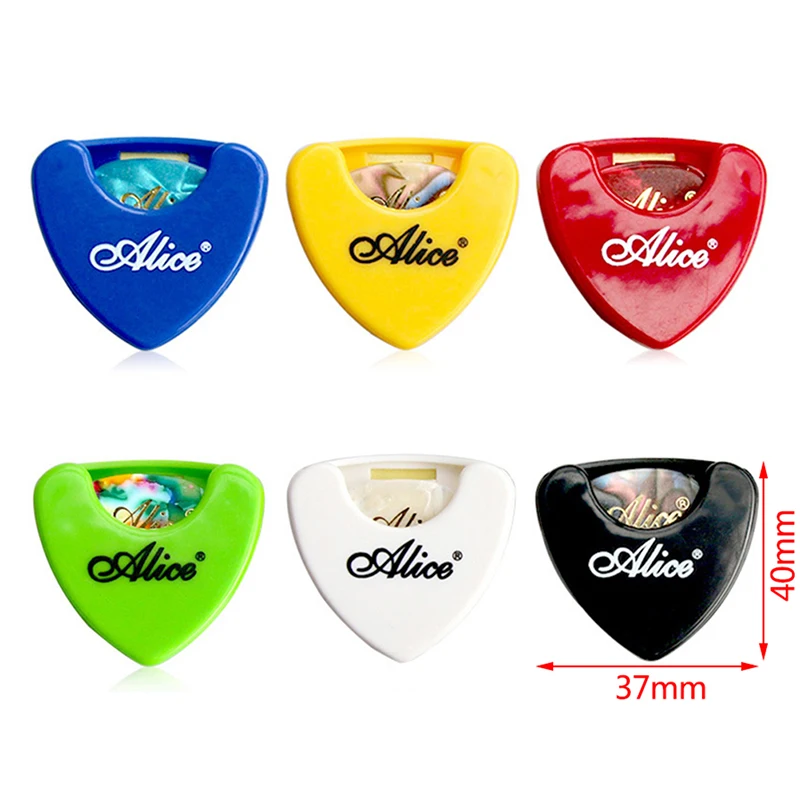 Description Picture 4 of item1PC Guitar Pick Holder Plastic Plectrum Case Mediator Quick Storage Self Adhesive Triangle Shape 37x40mm Random Color