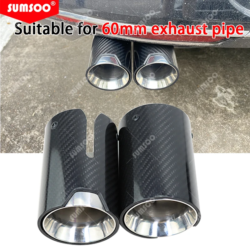 Exhaust Tail Pipe Tips Pair of Car Exhaust Tail Pipes Muffler Tips for 325i 328i Slash Cut Exhaust Tips 