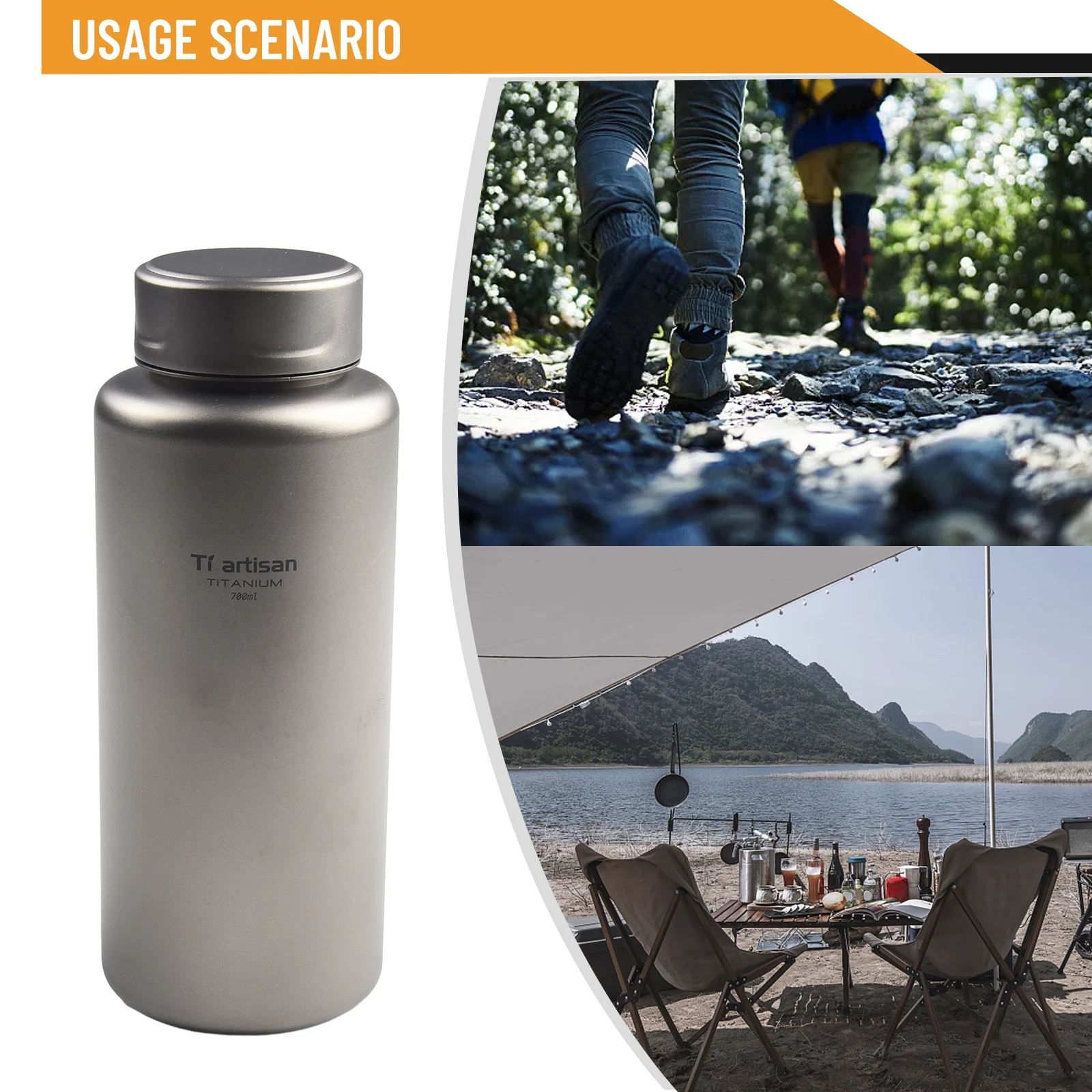 

700ml/1000ml Water Bottle 1L Outdoor Camping Leakproof Tea Coffee Drinking Mug Camping Cooking Supplies