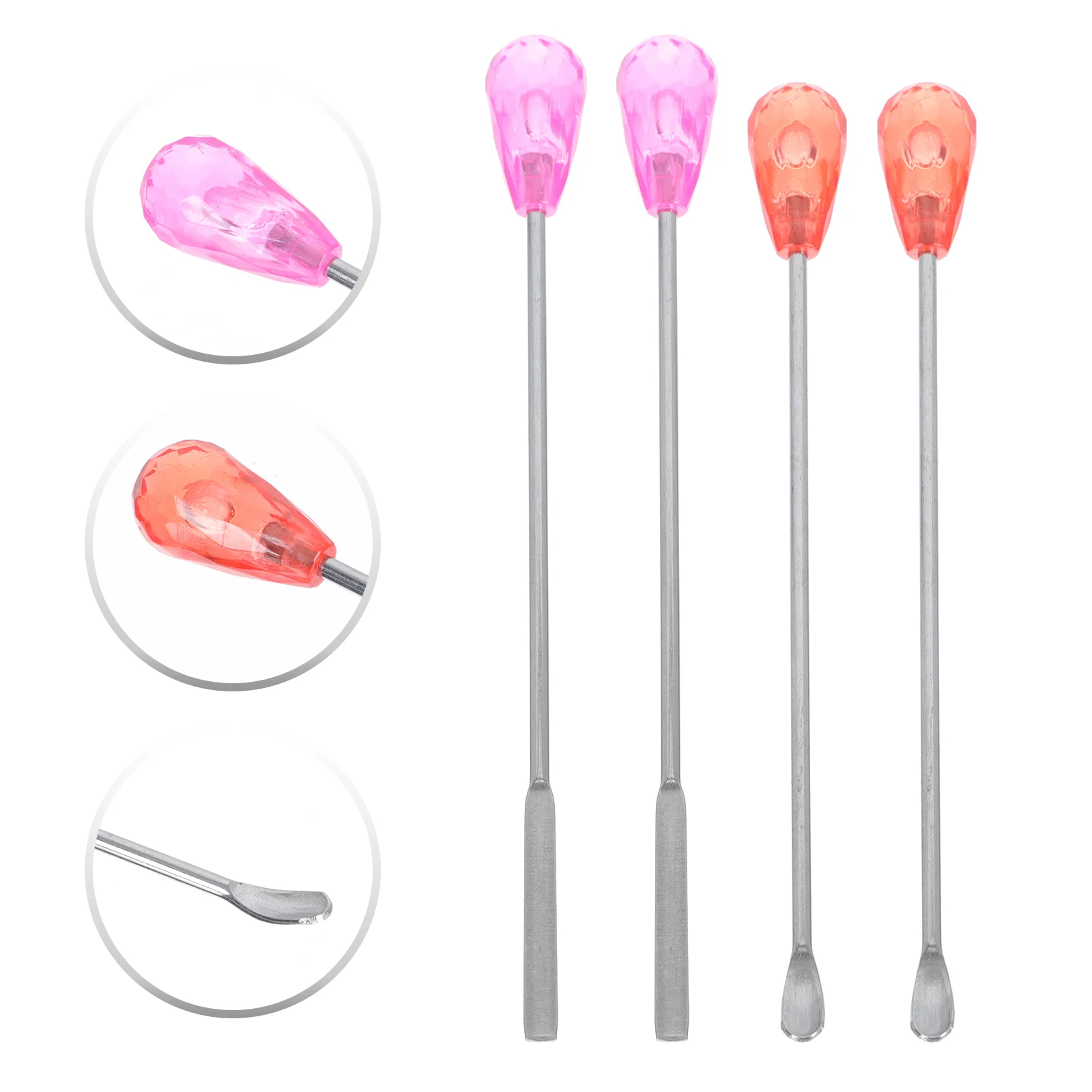 

4 Pcs Mix Color Spoon Stirring Stick Blenders DIY Tools Spatula Needle Stainless Steel Mixing Rod