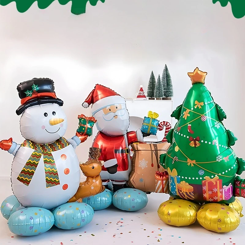 Christmas Party Balloons Decorations Large Snowman Santa Claus Christmas Foil Balloon for Home New Year Party Decor Supplies