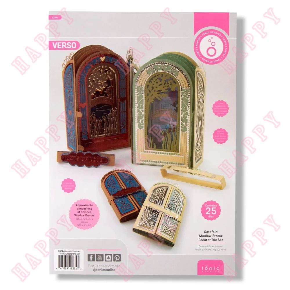 

Metal Cutting Dies Gate Fold Shadow Frame Decoration For DIY Scrapbooking Diary Album Paper Template Card Embossing Handcraft